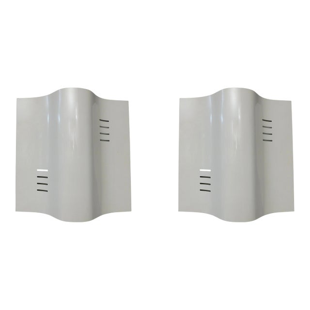 1960s Mid-Century Italian Metal Sconces, a Pair For Sale