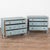 A pair of elegant Gustavian oak chests of three drawers painted in soft shades of blue. Canted fluted side posts with...