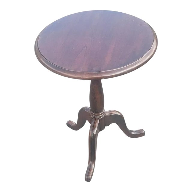 Mersman Mid-Century Solid Cherry Pedestal Tripod Lamp Table Candle Stand For Sale