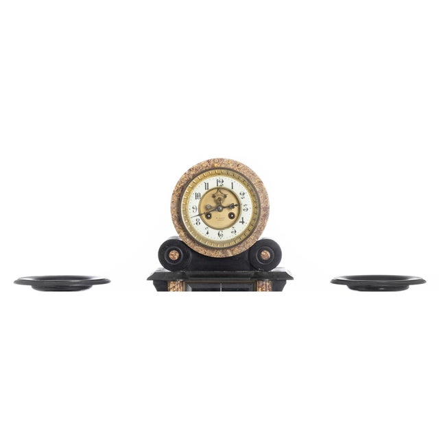 Clock Garniture Set, 19th Century, Set of 3 For Sale - Image 4 of 8