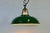 Green Industrial Green Enamel Factory Pendant Lamp, 1960s For Sale - Image 8 of 18