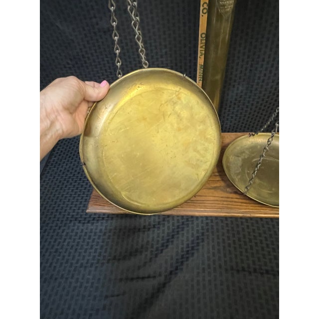 1940s Brass Wells Fargo San Francisco Banker Scales of Justice For Sale - Image 11 of 12