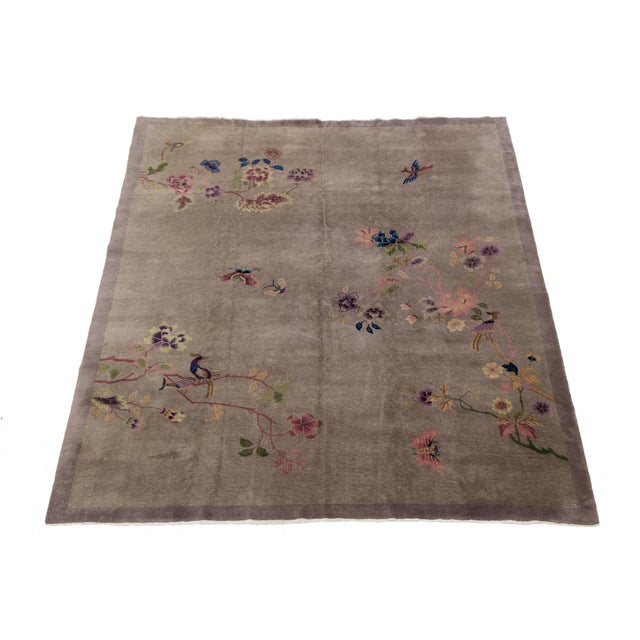 This stunning Antique Chinese Art Deco rug is a masterclass in the "Nichols" style of the early 20th century. Set against...