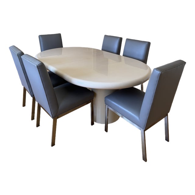 Mid 20th Century Mid-Century Modern Dinning Set With Chairs by Design Institute America For Sale