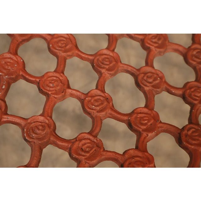 Cast Aluminum Vintage Rose Garden Bench For Sale - Image 9 of 18