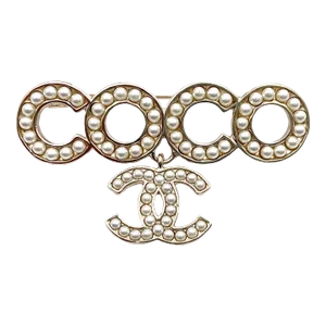 Chanel Brand New Gold CC Cocobana Pearl Dangle Brooch