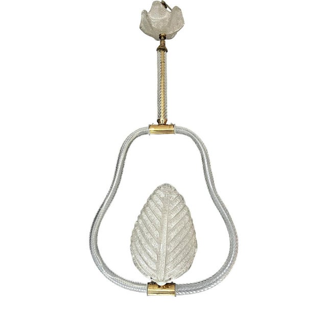 Gold Hanging Light in Murano Glass by Barovier and Toso, Italy For Sale - Image 8 of 8