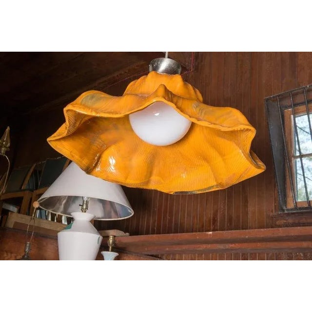 1960s Orange Venini Murano "Hat" Style Pendant by Toni Zuccheri For Sale In New York - Image 6 of 13