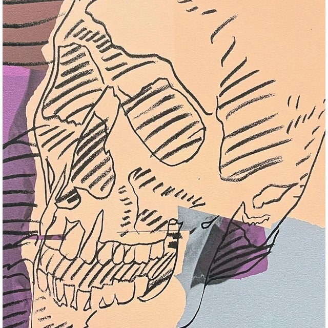 Andy Warhol (after) "Skull orange" print, size 60 x 60 cm, plate signed bottom right, numbered with pencil on heavy paper,...