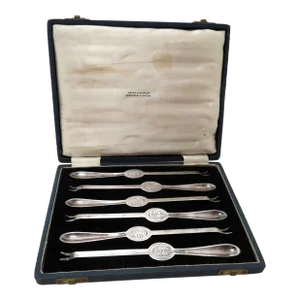 Antique Sheffield Silverplate Seafood Lobster & Crab Pick Set by Mappin & Webb