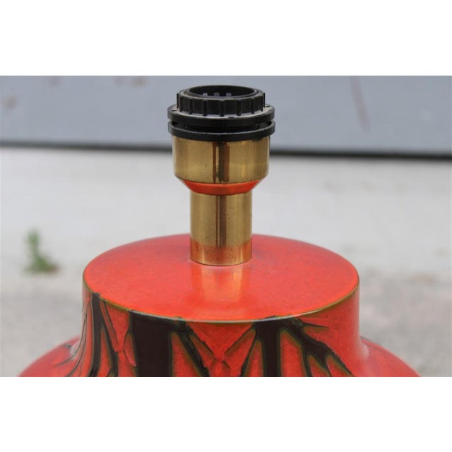 Italian Ceramic Table Lamp in Red by Zaccagini Design, 1960 For Sale - Image 18 of 18