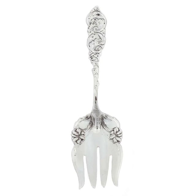 Being offered is a sterling silver fork and spoon set by Amston Silver. The pattern is “Gladstone” and it was first...