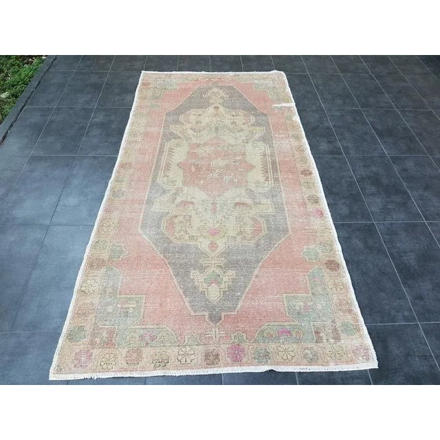 1960s Vintage Turkish Handmade Rug-4’3’x8’5" For Sale - Image 11 of 11