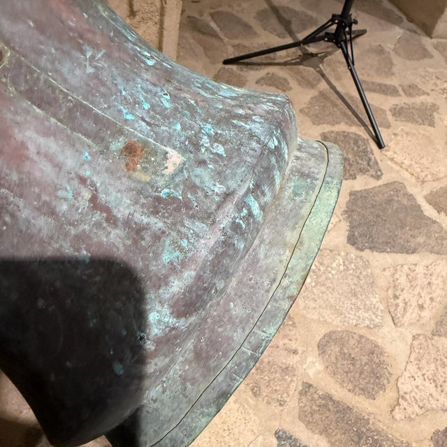 Copper Antique Copper Basket No Handles Water Pot Cauldron Planter For Sale - Image 8 of 10