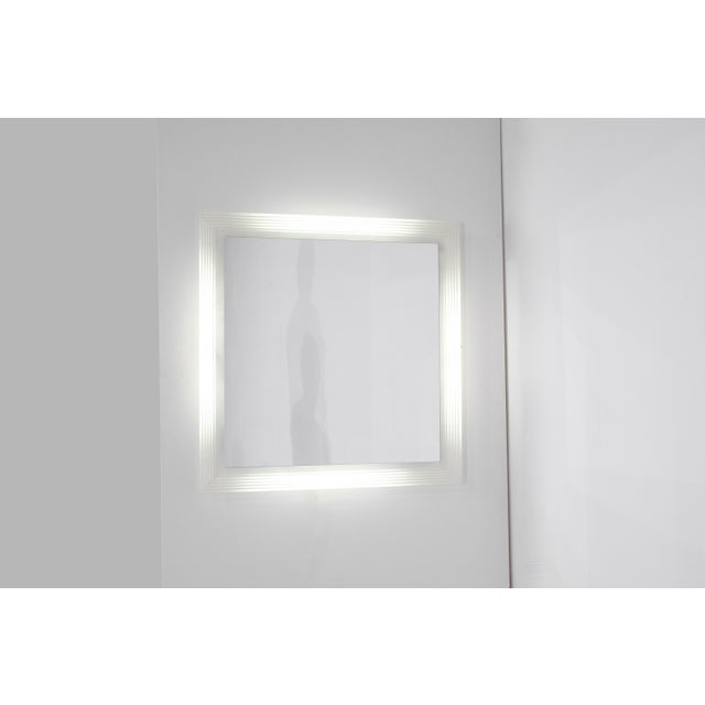 Vintage Italian Square Glass Mirror, 1970s For Sale - Image 9 of 14