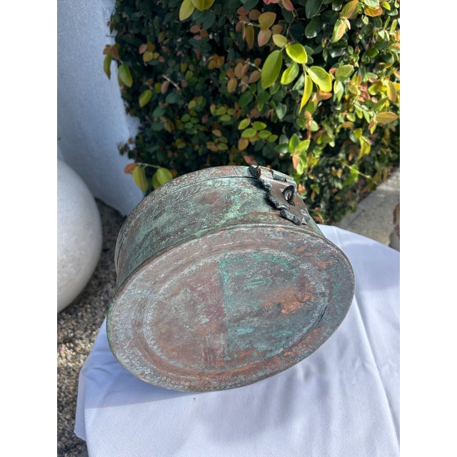 Vintage Verdigris Brass Lidded Box With Etched Detail For Sale - Image 10 of 13