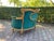 1980 French Artisan Louis XVI Gold Green Velvet Settee For Sale - Image 10 of 12