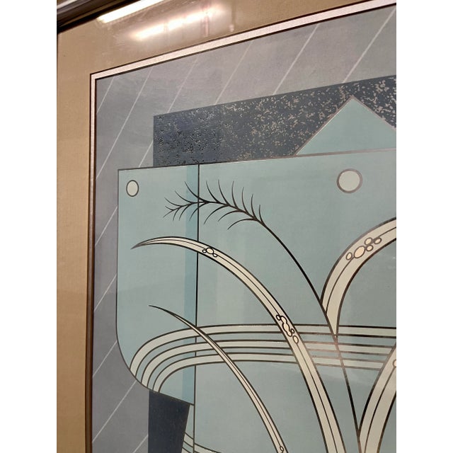 Mid Century Modern Abstract Kimono Custom Framed Lithograph. Circa 1970s For Sale - Image 9 of 13