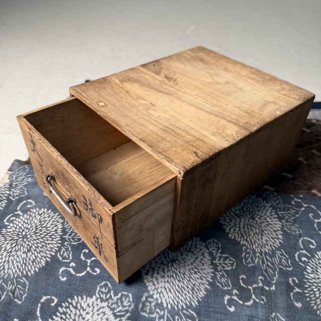 Vintage Japanese Wooden Medicine Box with Drawer, 1950s For Sale - Image 4 of 10