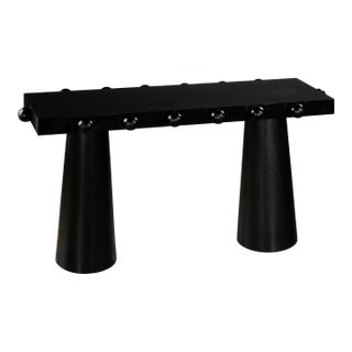 Dot 65 inch Modern Architectural Console Table with Ball Design in Black For Sale