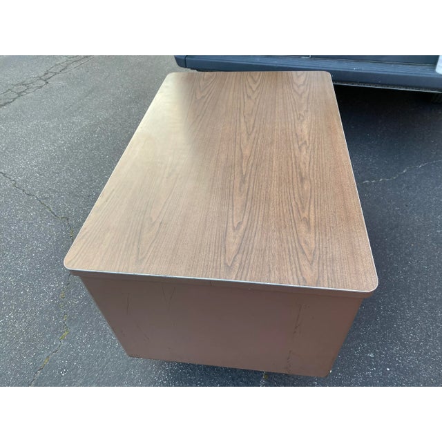 Metal Vintage Mid Century Metal Writing Desk For Sale - Image 7 of 12