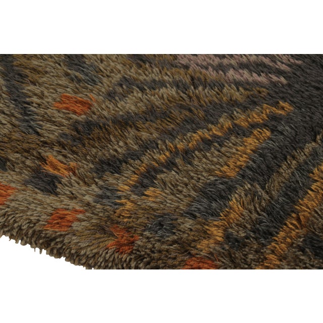 Mid-Century Modern Vintage Swedish Rya Rug, Retro Scandinavian Bursting Design - Rug & Kilim For Sale - Image 3 of 6