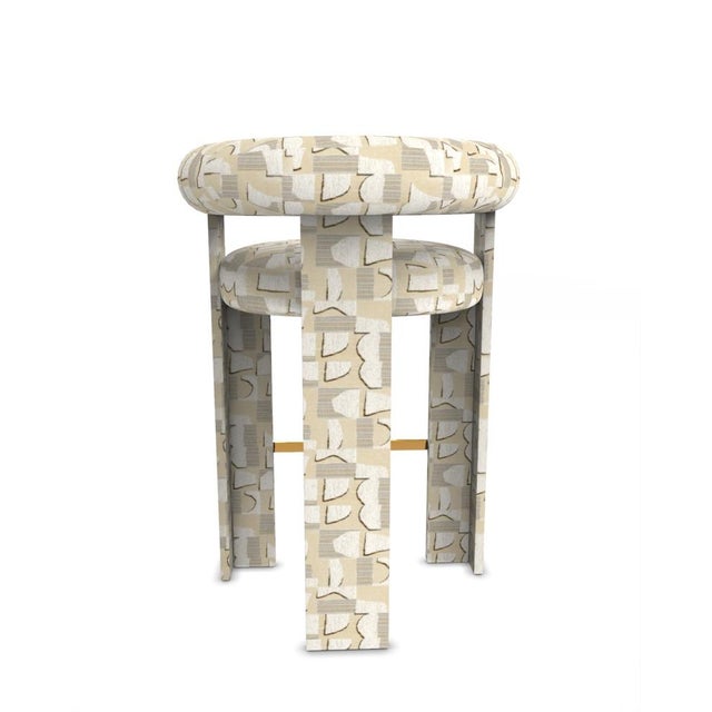 Collector Modern Cassette Bar Chair in Hymne Beige Fabric by Alter Ego For Sale - Image 4 of 6