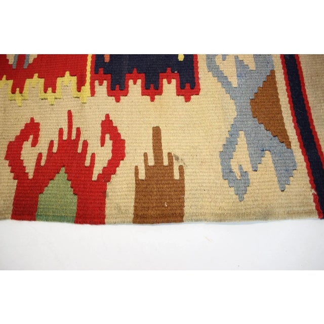 Mid-Century Wool Reversible Kelim Rug, 1960s For Sale - Image 6 of 9