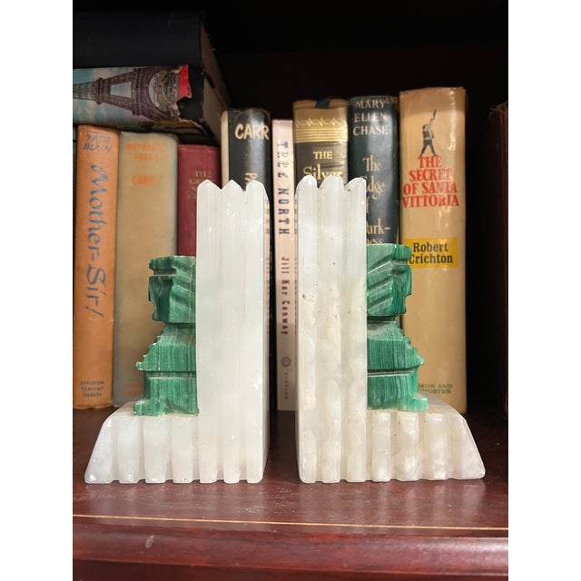 Vintage Pair of Carved Stone Mayan Aztec Bookends | Chairish