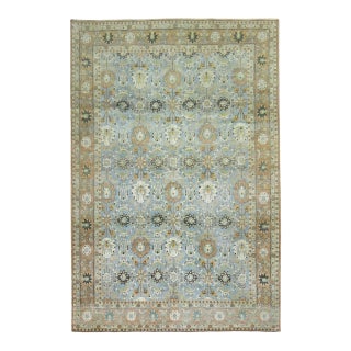 Early 20th Century Light Blue Persian Pigeon Rug - 7'2" x 10'5" For Sale
