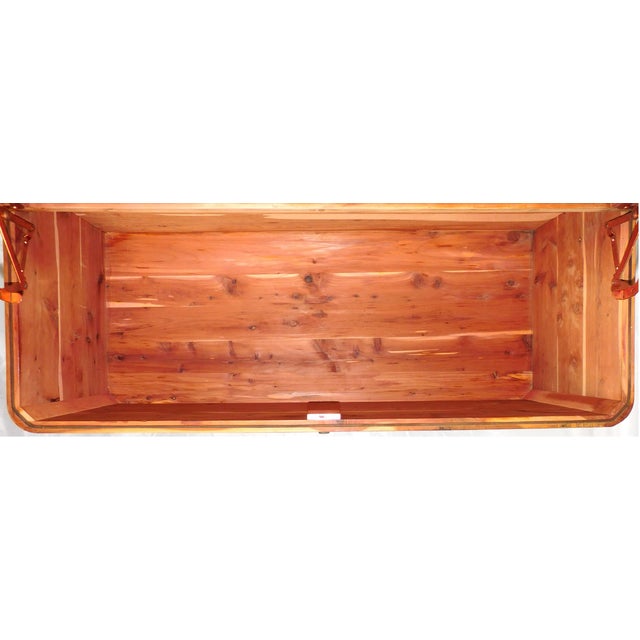 1930s Vintage Art Deco Lane Waterfall Design Cedar Chest With Pull-Out Sewing Tray ~ Lock Removed ~ For Sale - Image 9 of 17