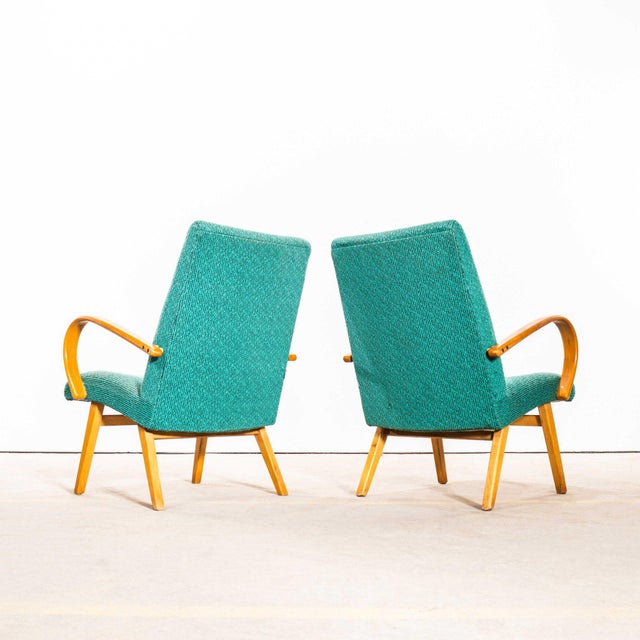 Teal Armchair with Maze Effect, 1960s For Sale - Image 6 of 9
