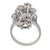 French Mid Century 4.90 Carat Old Mine Cut Diamond Platinum Cocktail Ring, Size 7.75 For Sale - Image 4 of 5