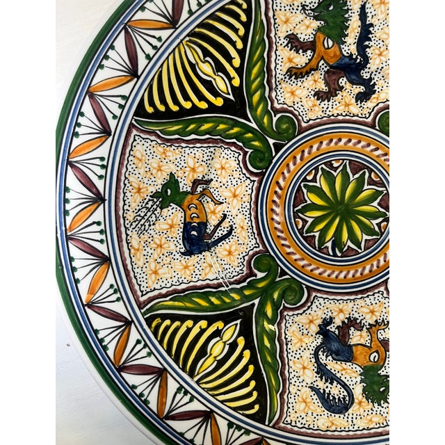 Coimbra Ceramic - Hand Painted Portuguese Plate For Sale - Image 4 of 9