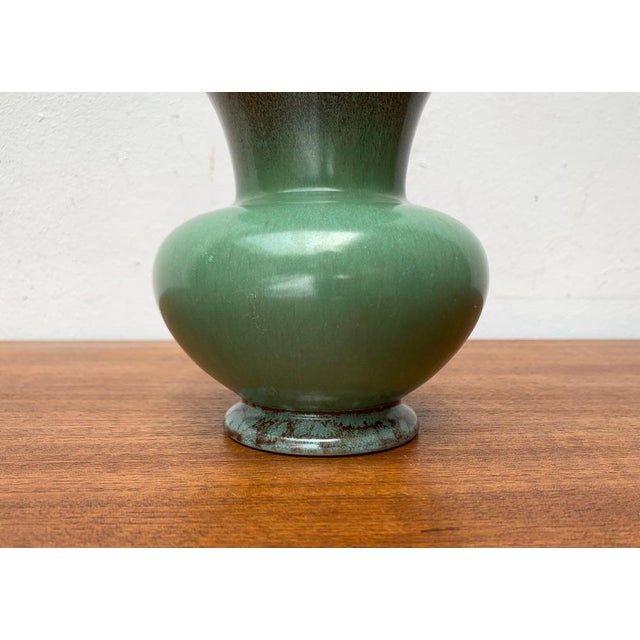 Blue Art Deco German Ceramic Vase from Jasba, 1940s For Sale - Image 8 of 16