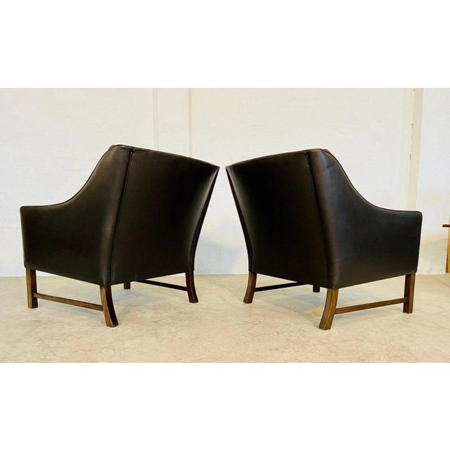 Vintage Scandinavian Fredrik Kayser Brown Leather Lounge Chairs, 1960s, Set of 2 For Sale - Image 12 of 18