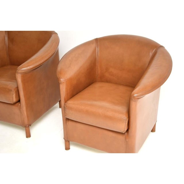 Brown Vintage Leather Chairs from Wittmann, 1980s, Set of 2 For Sale - Image 8 of 12