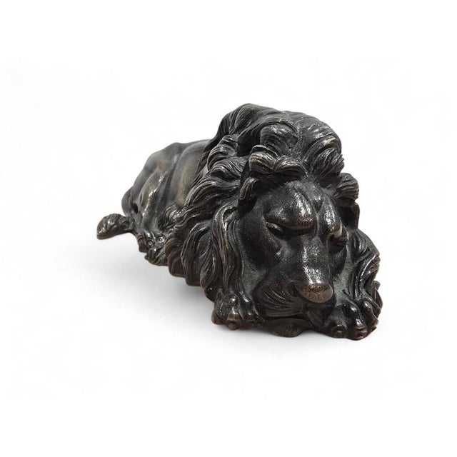 Reclining Bronze Lion Sculpture, 1880s For Sale - Image 3 of 9
