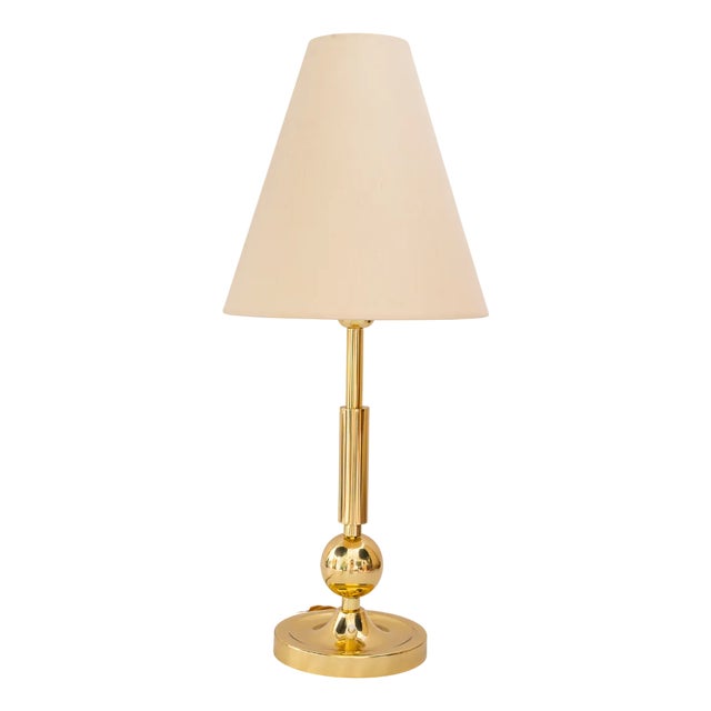 Large Table Lamp with Fabric Shade, Vienna, Austria 1950s For Sale