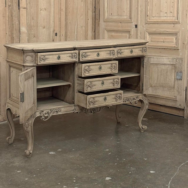 Antique Liege Regence Style Country French Buffet ~ Credenza in Stripped Oak For Sale - Image 14 of 18