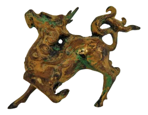 Asian Metal Prancing Horse Figure