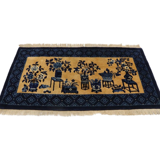 Antique Chinese Baotou Pictorial Rug - 02'05 X 04'06 For Sale - Image 4 of 9