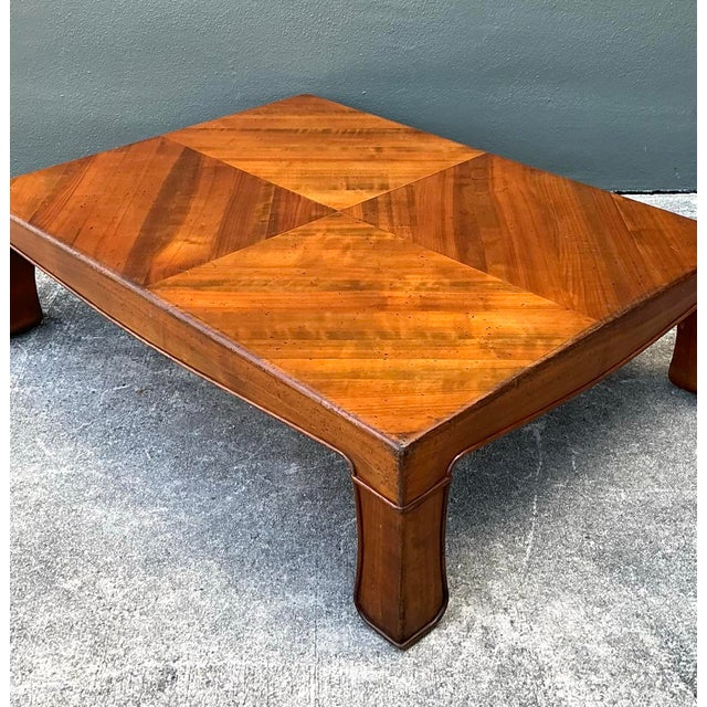 Vintage Chevron Wood Coffee Table For Sale - Image 12 of 12