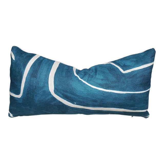 Kelly Wearstler Graffito Teal Pillow Cover For Sale