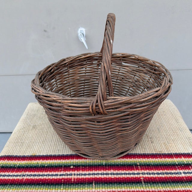 A Antique Woven Reed Basket, Circa 1900 For Sale - Image 6 of 12