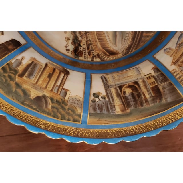 Pair of Sevres Patinated Metal Mounted Blue Celeste Roman Compotes, 1870s For Sale - Image 10 of 13