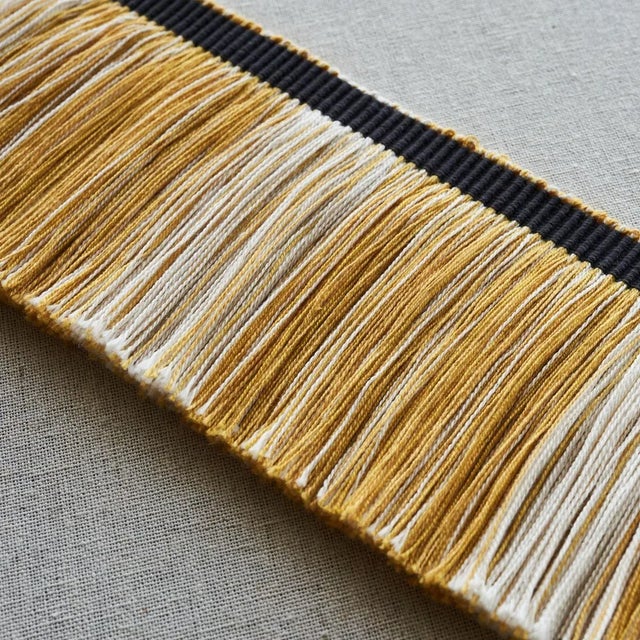 Schumacher Schumacher x Stephanie Seal Brown Calcada Fringe Trim in Maize For Sale - Image 4 of 4