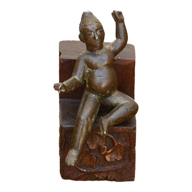 Antique Miniature Lost-Wax Bronze Balakrishna For Sale