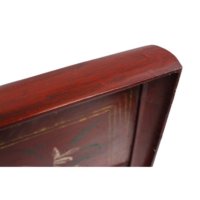 Mid 20th Century Lotus Blossom Wood Tray Vintage For Sale - Image 5 of 5