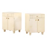 A Pair of Parchment-Clad Cabinets or Nightstands, C. 1960. For Sale